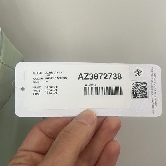 AZAZIE CLARICE A-Line Halter Chiffon Floor-Length Dress Agave Sz A0 NWT ◼️ - Picture 9 of 13